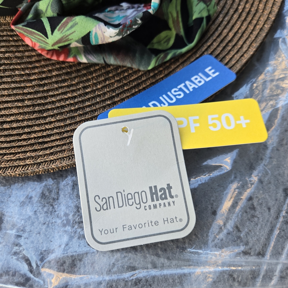 San Diego Hat Company Floral Band Brown Sun Hat - Picture 5 of 12